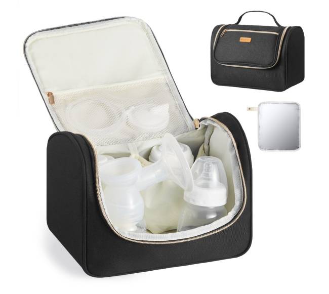 Nešiojama pientraukio rankinė su kilimėliu0