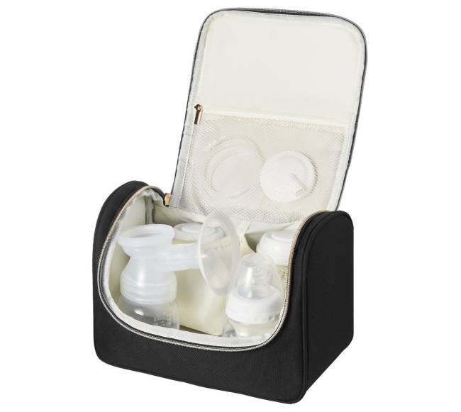 Nešiojama pientraukio rankinė su kilimėliu9