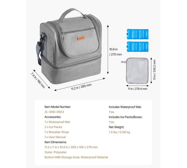 Krūtų siurblio krepšys su ledo paketu6