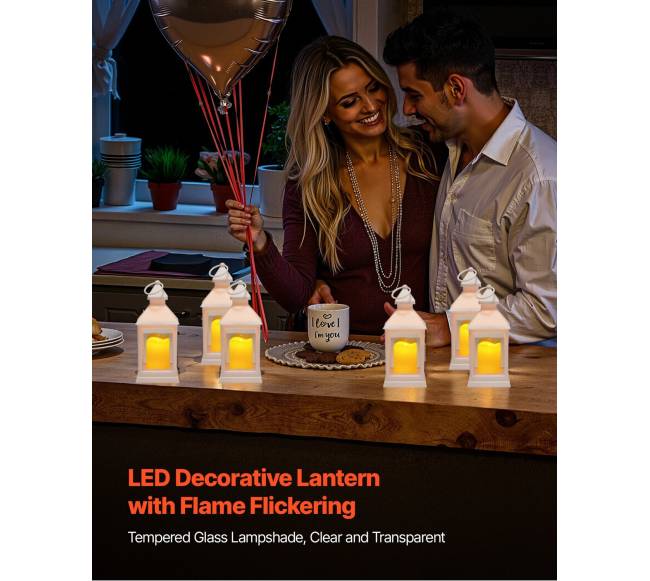 12 vnt. dekoratyviniai žibintai su LED žvakėmis1