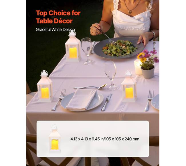 12 vnt. dekoratyviniai žibintai su LED žvakėmis2