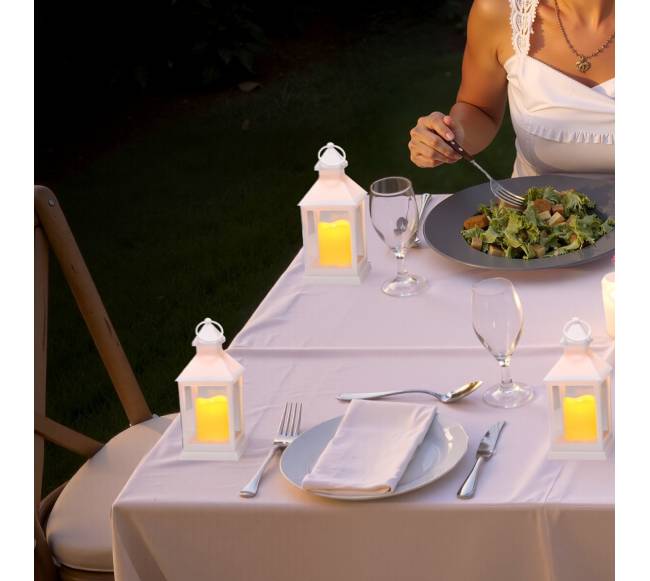 12 vnt. dekoratyviniai žibintai su LED žvakėmis7