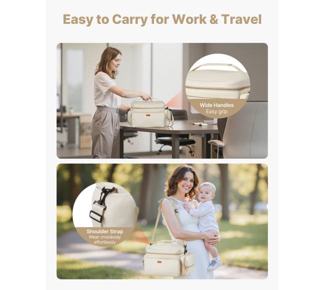 Krūtinės siurblio krepšys su vandeniui atsparia kilimėliu5