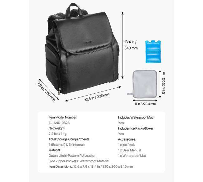 Krūties pompos kuprinė su ledo paketu6