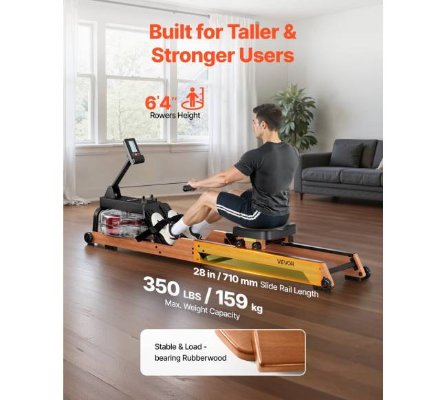 Medinė vandens irklavimo mašina su LCD ekranu1