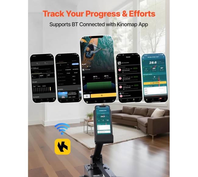 Medinė vandens irklavimo mašina su LCD ekranu2