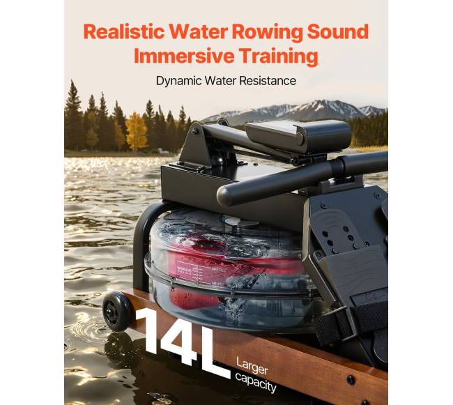 Medinė vandens irklavimo mašina su LCD ekranu4