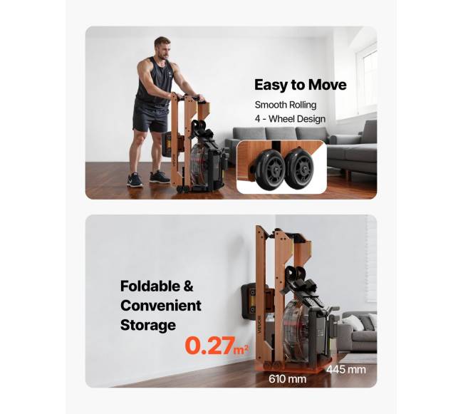 Medinė vandens irklavimo mašina su LCD ekranu5