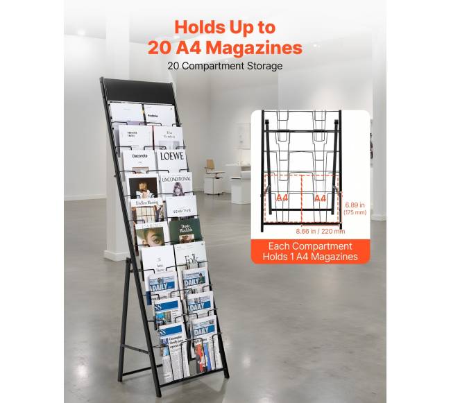 Brošiūrų stovas su 20 kišenių1