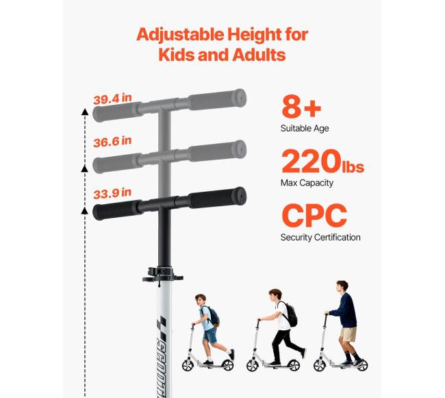 Vaikiškas ir suaugusiųjų paspirtukas, baltas ir juodas1