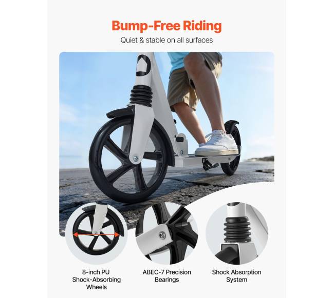 Vaikiškas ir suaugusiųjų paspirtukas, baltas ir juodas2