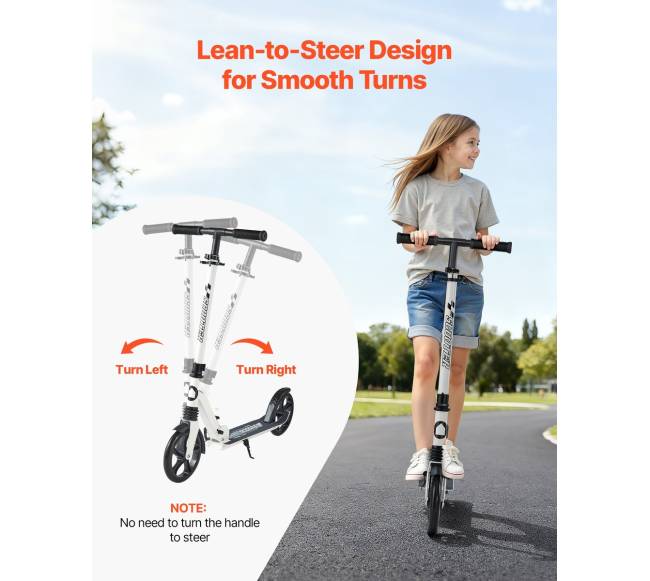 Vaikiškas ir suaugusiųjų paspirtukas, baltas ir juodas3