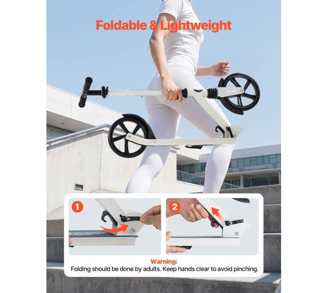 Vaikiškas ir suaugusiųjų paspirtukas, baltas ir juodas5