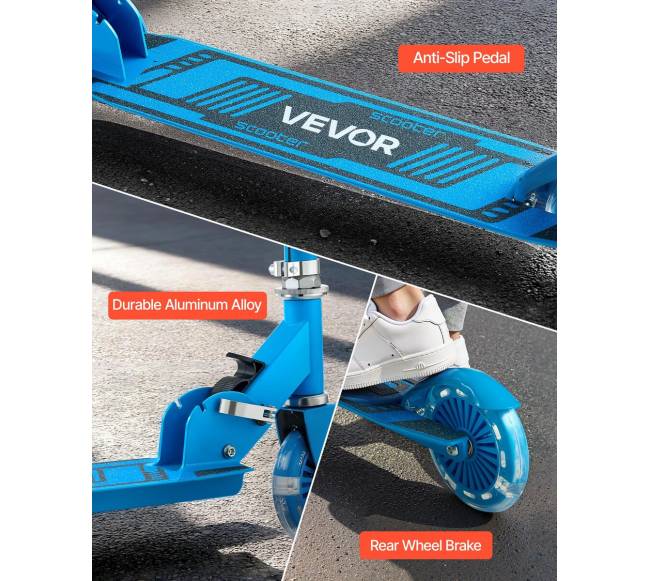 Vaikiškas paspirtukas su šviečiančiais ratais4