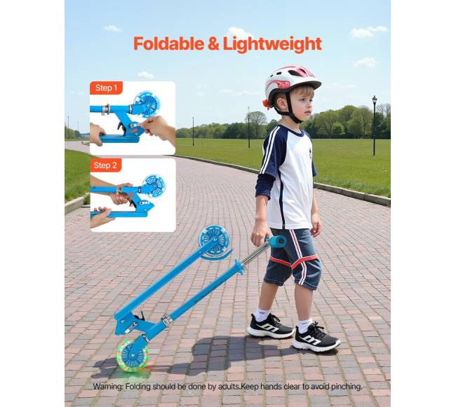 Vaikiškas paspirtukas su šviečiančiais ratais5