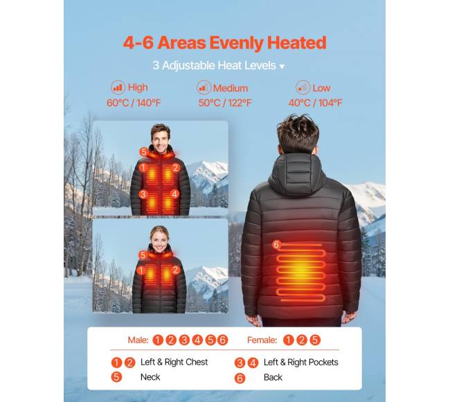 Moteriška šildoma striukė su 7,4V baterija1