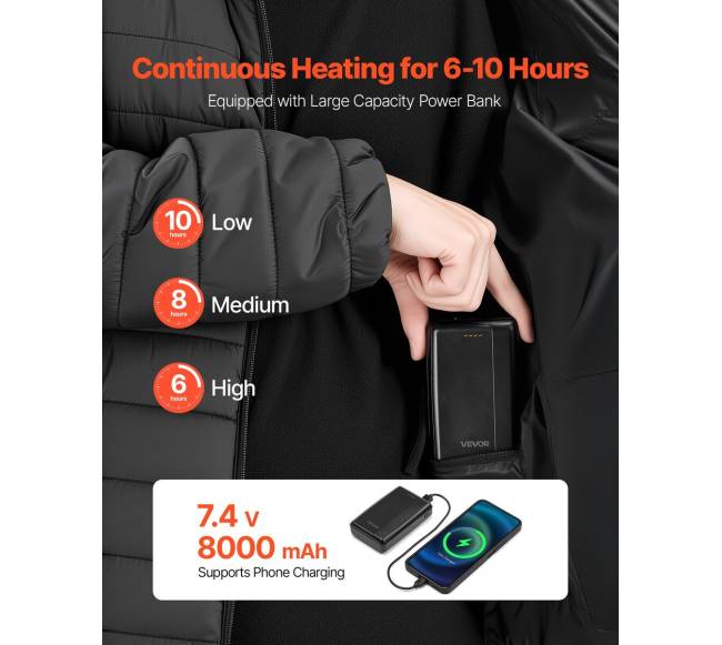 Moteriška šildoma striukė su 7,4V baterija2