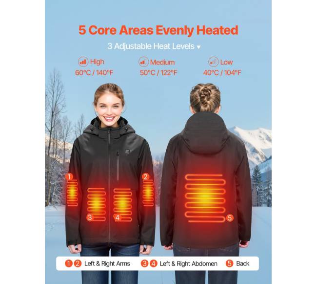 Moteriška šildoma striukė su 7,4 V baterija1