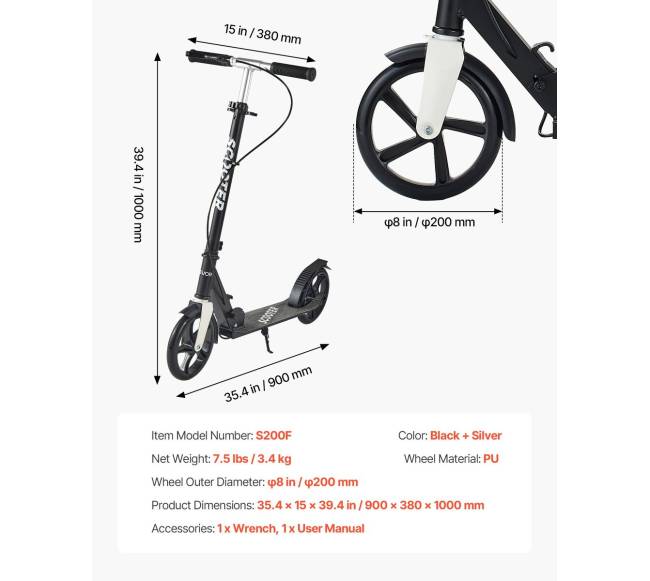 Dviejų ratų paspirtukas vaikams ir suaugusiems6