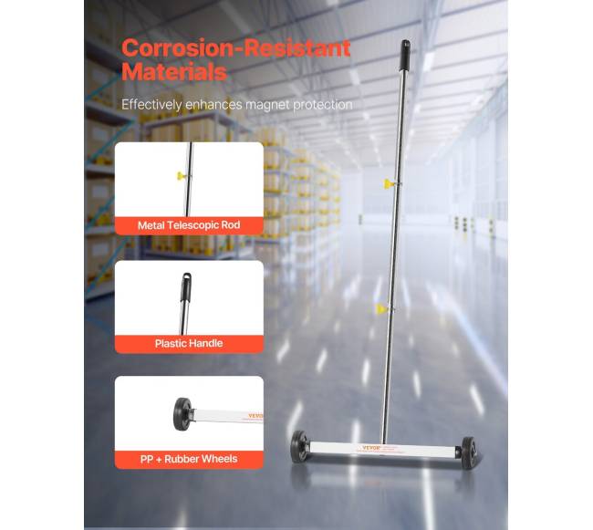 Magnetinis šlavėjas su ratais 43 cm 4.5 kg4