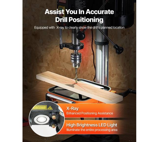 764 mm stalo gręžimo presas su LED apšvietimu3