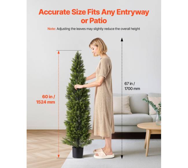 Dirbtinės tujų formos medžiai dekorui, 2 vnt.4