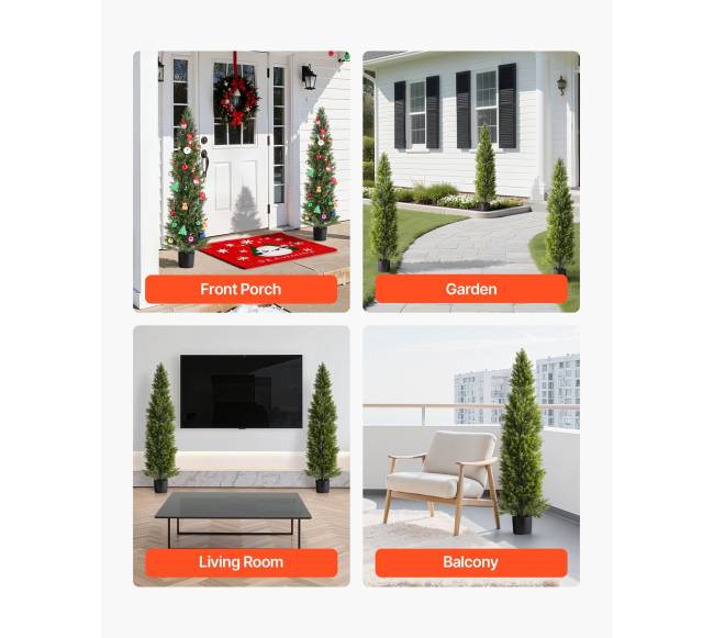 Dirbtinės tujų formos medžiai dekorui, 2 vnt.6