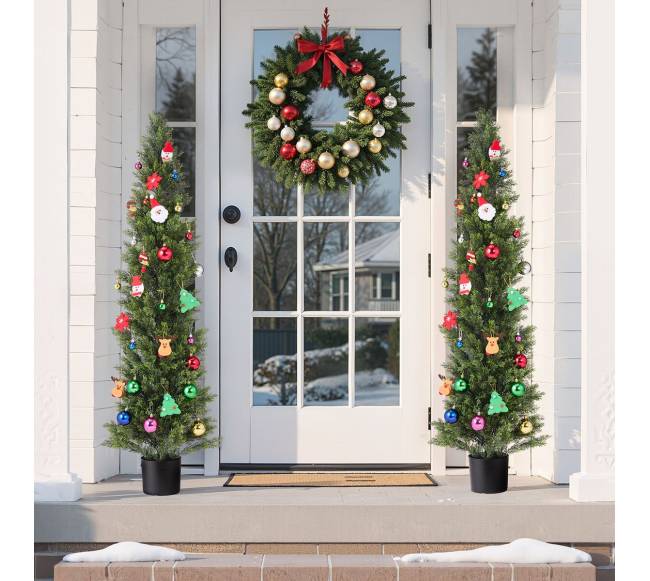 Dirbtinės tujų formos medžiai dekorui, 2 vnt.7