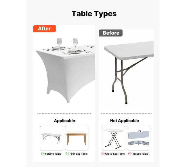 6 dalių staltiesių rinkinys 8FT stačiakampiams stalams4