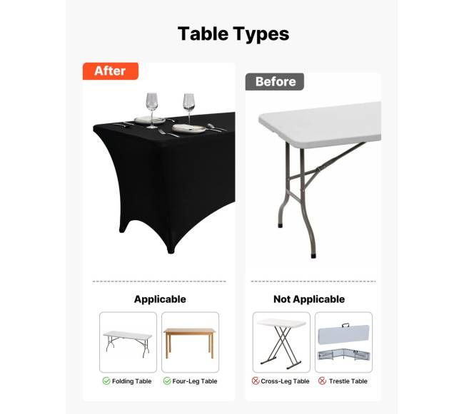 Stačiakampės staltiesės 6 vnt. rinkinio, 6ft4