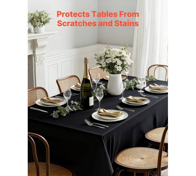 Juodos stačiakampės staltiesės, 6 vnt.1