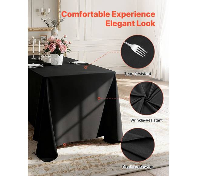 Juodos stačiakampės staltiesės, 6 vnt.2