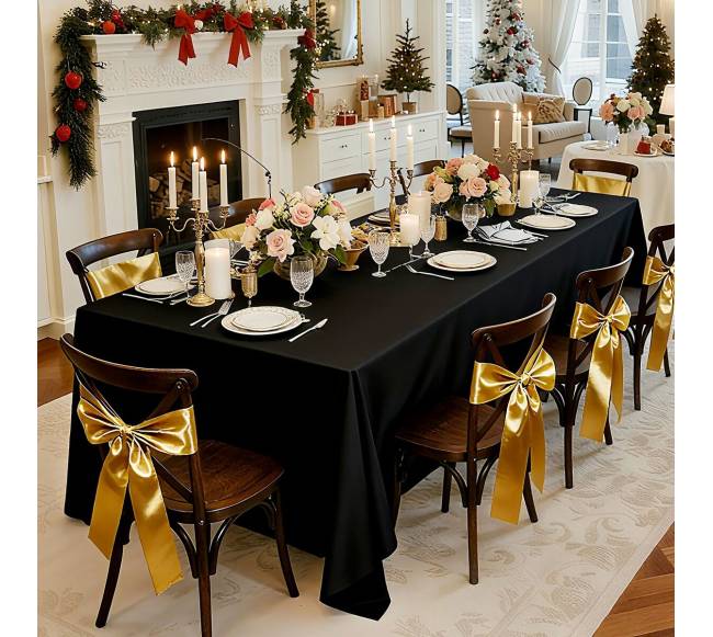 Juodos stačiakampės staltiesės, 6 vnt.7