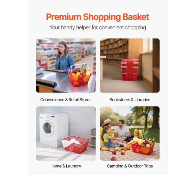 12 vnt. metaliniai pirkinių krepšiai su rankenomis5