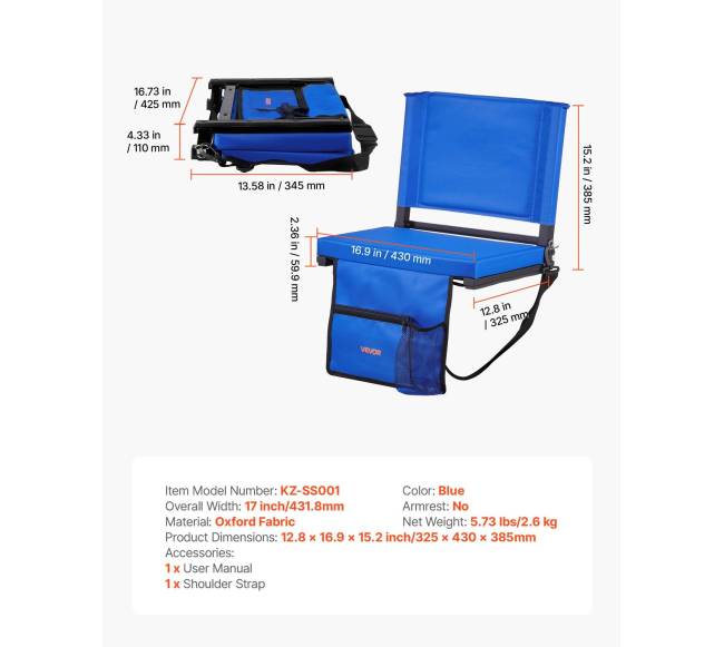 Sulankstoma kėdė stadionui su atlošu ir pagalvėle6