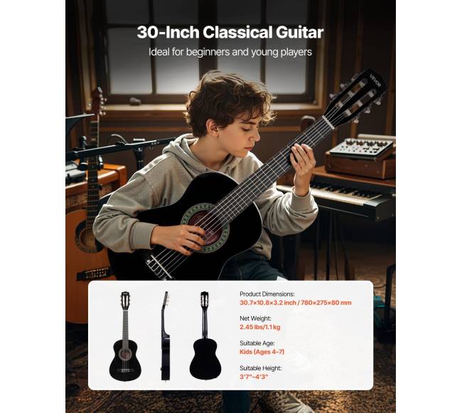 Klasikinė gitara 780 mm su priedais jauniesiems5