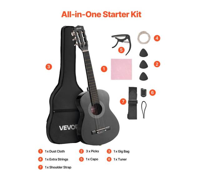 Klasikinė gitara 780 mm su priedais jauniesiems6