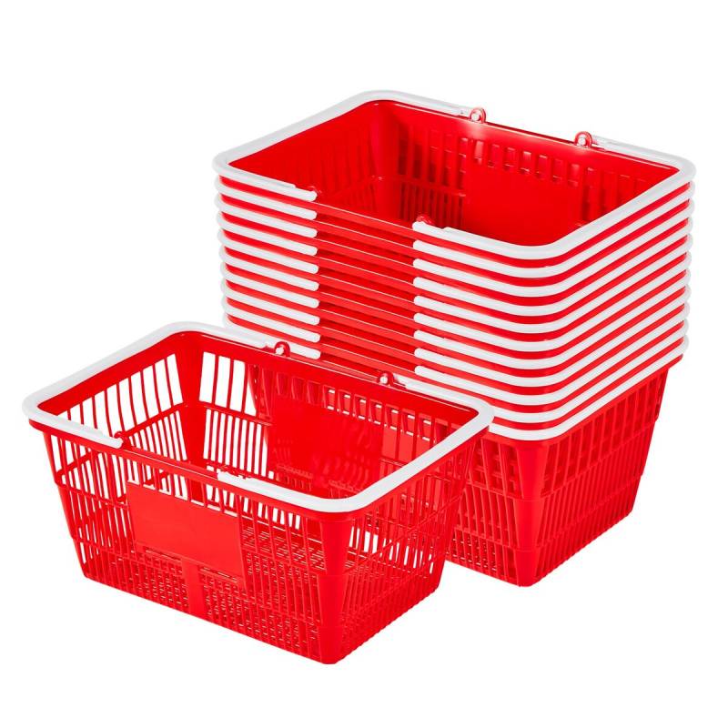 Pirkinių krepšeliai, 12 vnt., 21 l, raudoni0