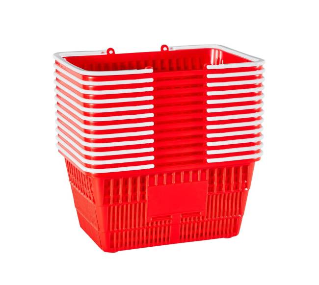 Pirkinių krepšeliai, 12 vnt., 21 l, raudoni9