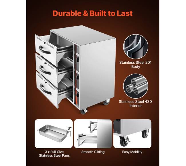 Elektrinės komercinės trijų stalčių šildytuvas4