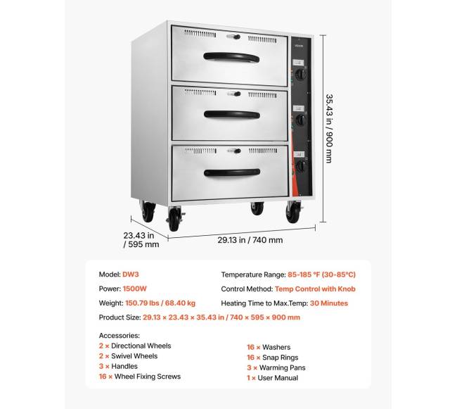 Elektrinės komercinės trijų stalčių šildytuvas6