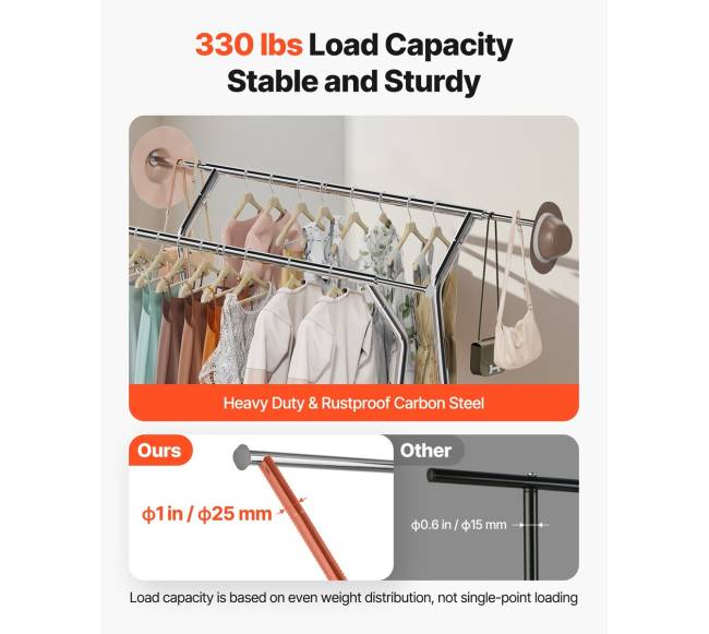 Drabužių stovas su krepšeliu ir ratukais3