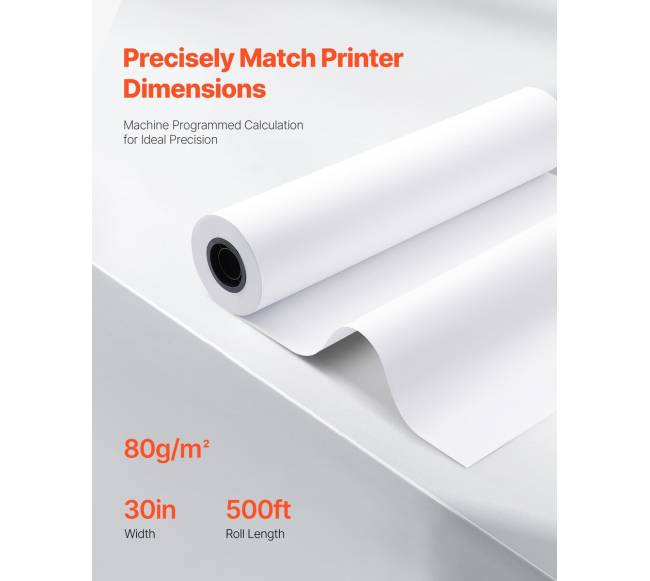 Plačiaformatė 762 mm x 152.4 m braižytuvų popieriaus rulonai2