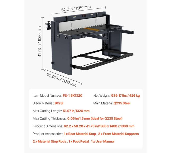 Rankinė metalo kirpimo giljotina 1320 mm pločio6
