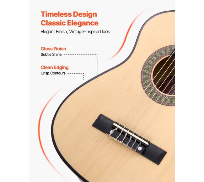 Klasikinė gitara, 780 mm, iš natūralaus medžio4