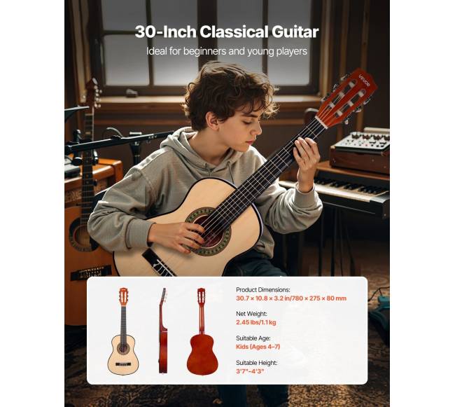 Klasikinė gitara, 780 mm, iš natūralaus medžio5