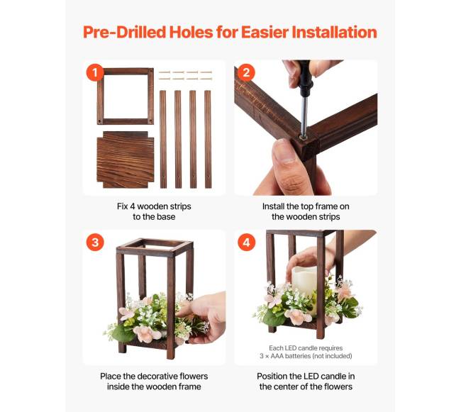 Mediniai vestuvių žibintai ir gėlių vainikai4