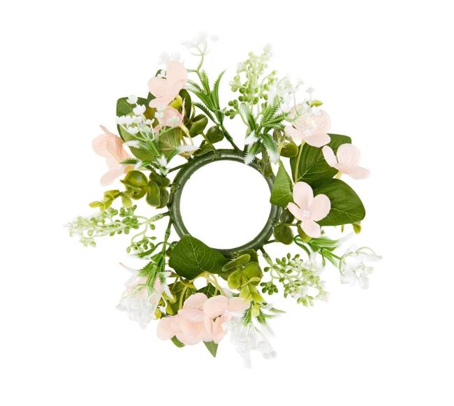 Mediniai vestuvių žibintai ir gėlių vainikai10