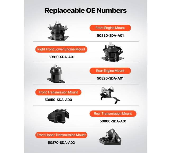 Variklio ir pavarų dėžės tvirtinimo komplektas Honda Accord2