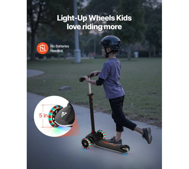 3 ratų vaikų paspirtukas su šviečiančiais ratais2